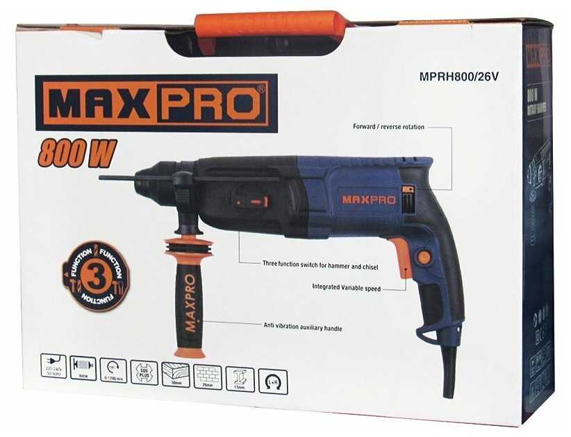 Перфоратор Max-Pro MPRH800/26V, 800 Вт фотография 8