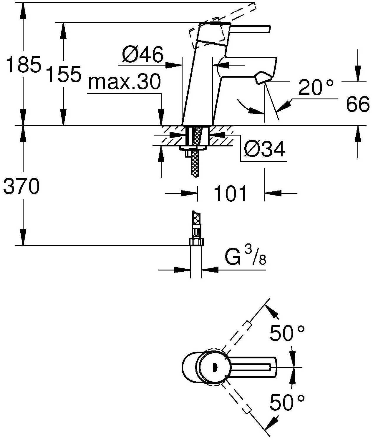 Смеситель для раковины Grohe Concetto (3224010E) фотография 1