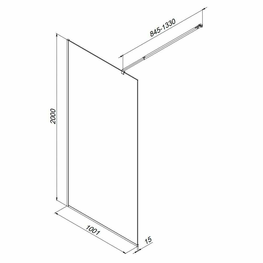 Душевая перегородка AM.PM W84WI-100-F1-BTE (100x200) фотография 5