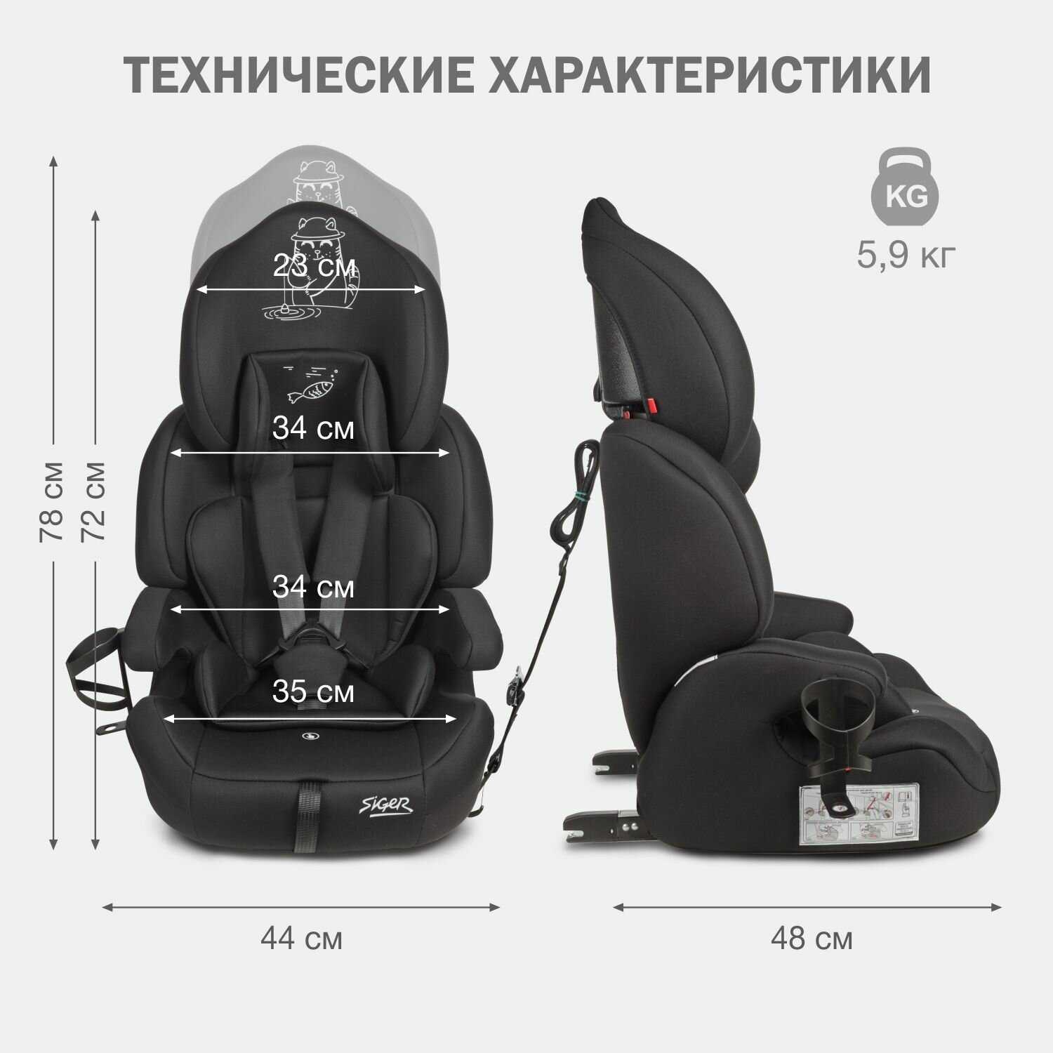 Автокресло детское Siger Стар ISOFIX LUX (9-36 кг) фотография 13