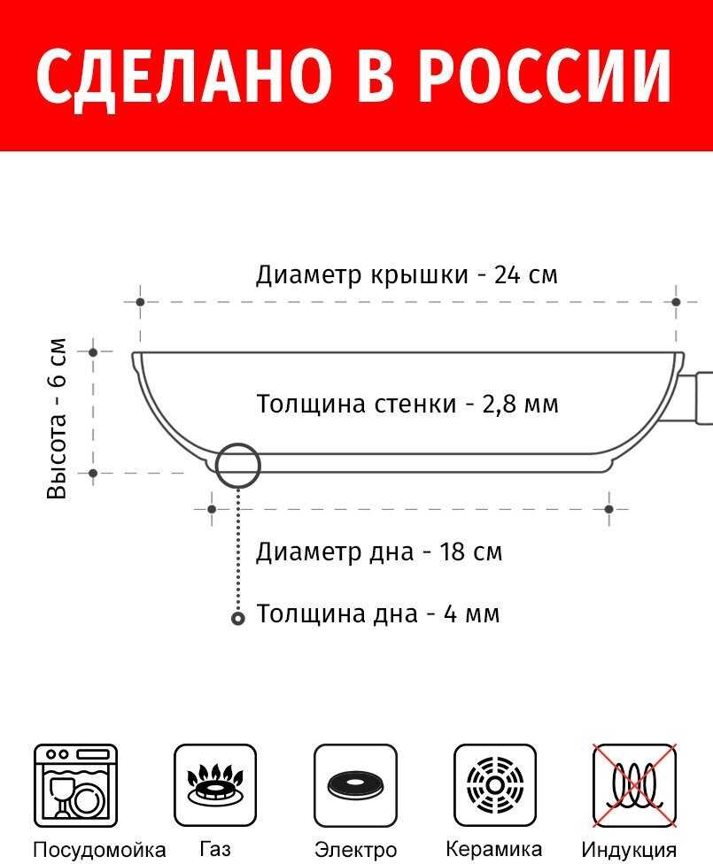 Сковорода с крышкой-металл НЕВА МЕТАЛЛ ПОСУДА Neva Granite фотография 21