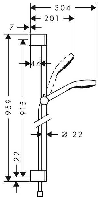 Душевой гарнитур hansgrohe Croma Select S Vario EcoSmart 26573400, хром фотография 1