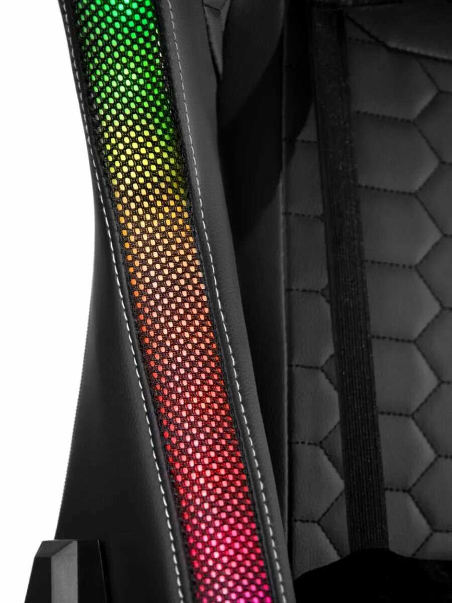 Игровое компьютерное кресло Jiqiao (с RGB подсветкой, динамиками, массажером и подставкой для ног) фотография 28