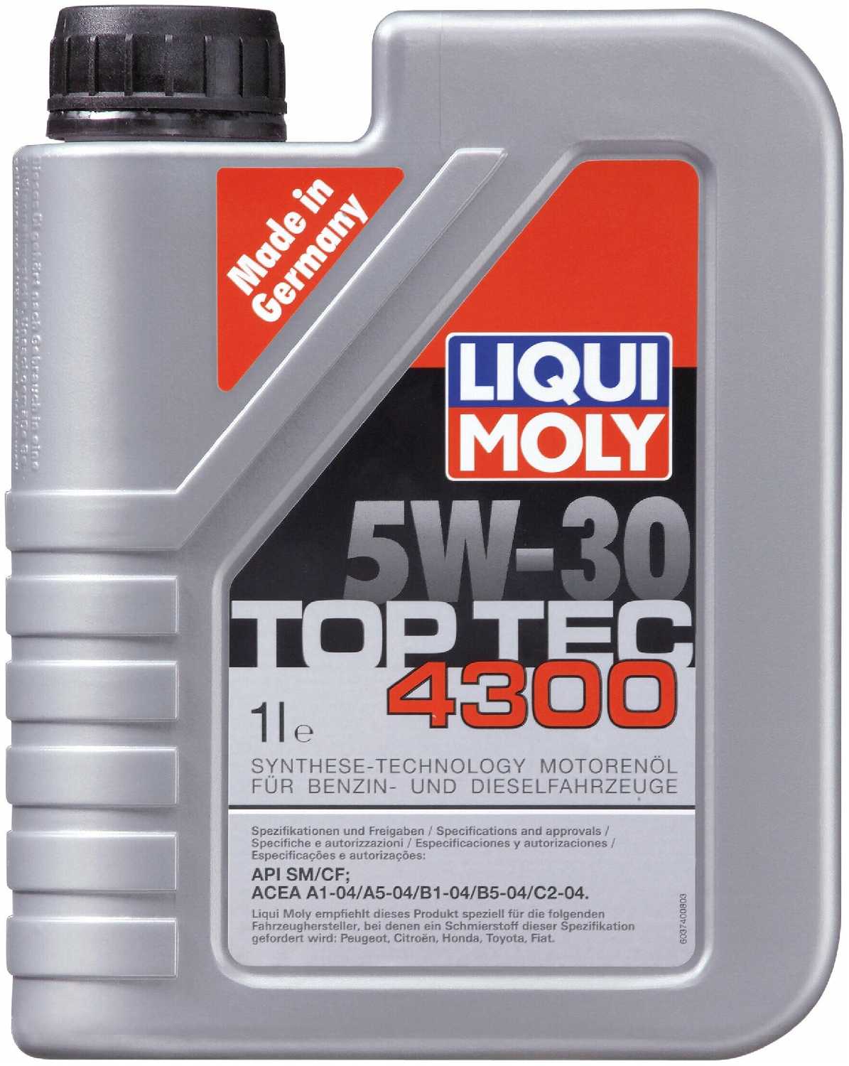 Синтетическое моторное масло LIQUI MOLY Top Tec 4300 5W-30 фотография 2