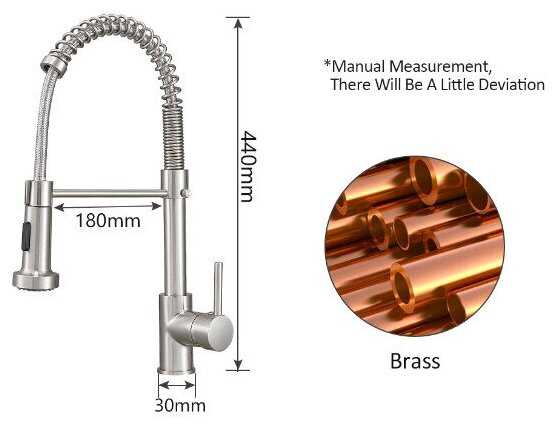 Смеситель для кухни (кухонной раковины) с гибким изливом Kasanye Kitchen Faucet 202 фотография 11