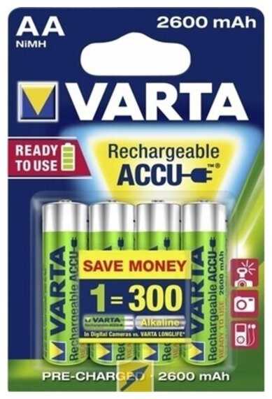 Аккумулятор Varta 2600mAh BL4 Ready2Use (4 штуки) фотография 5