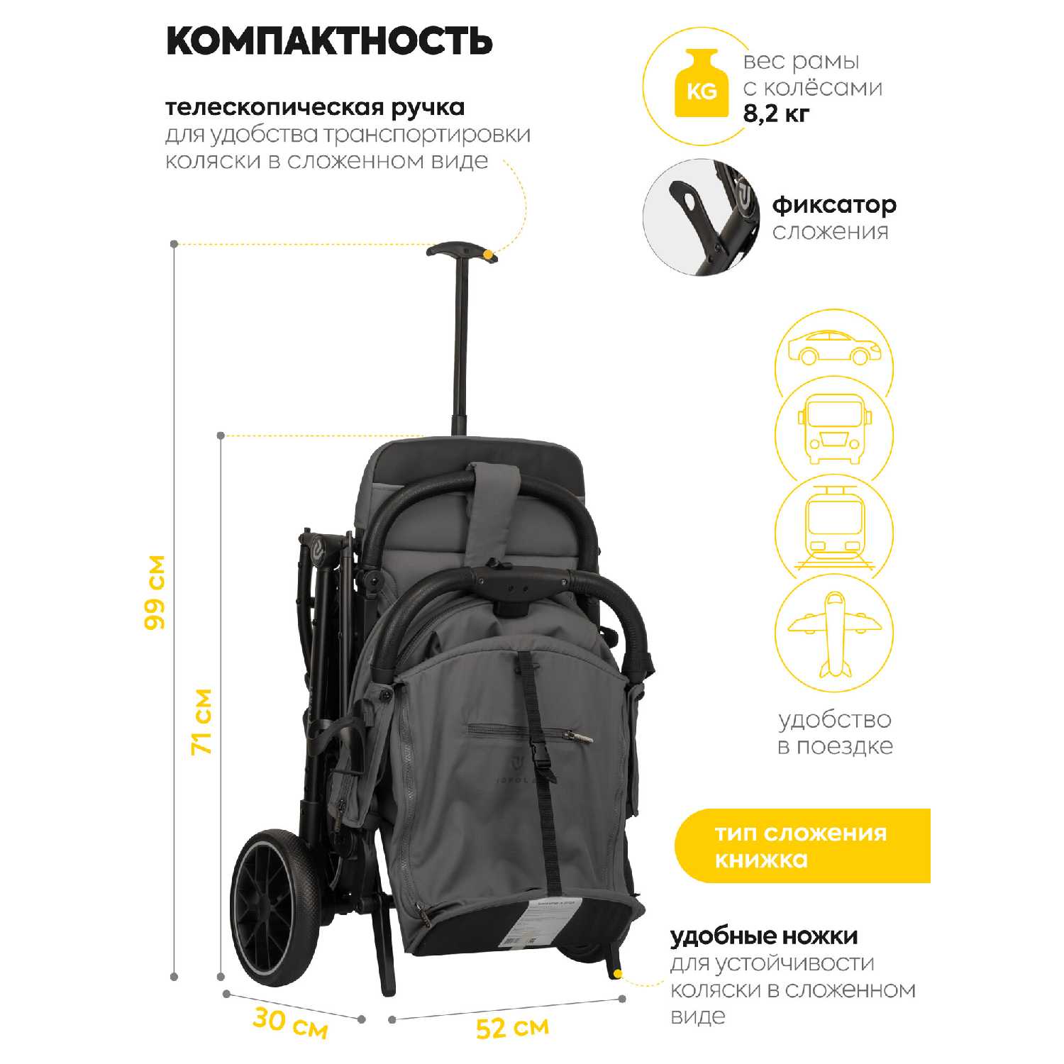 Коляска прогулочная детская Jovola Specter (IN260) фотография 21