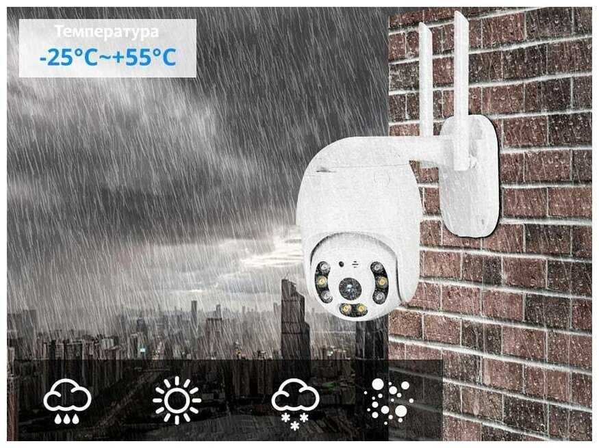 Уличная поворотная беспроводная ip-камера наблюдения WiFi smart camera 1080P фотография 2