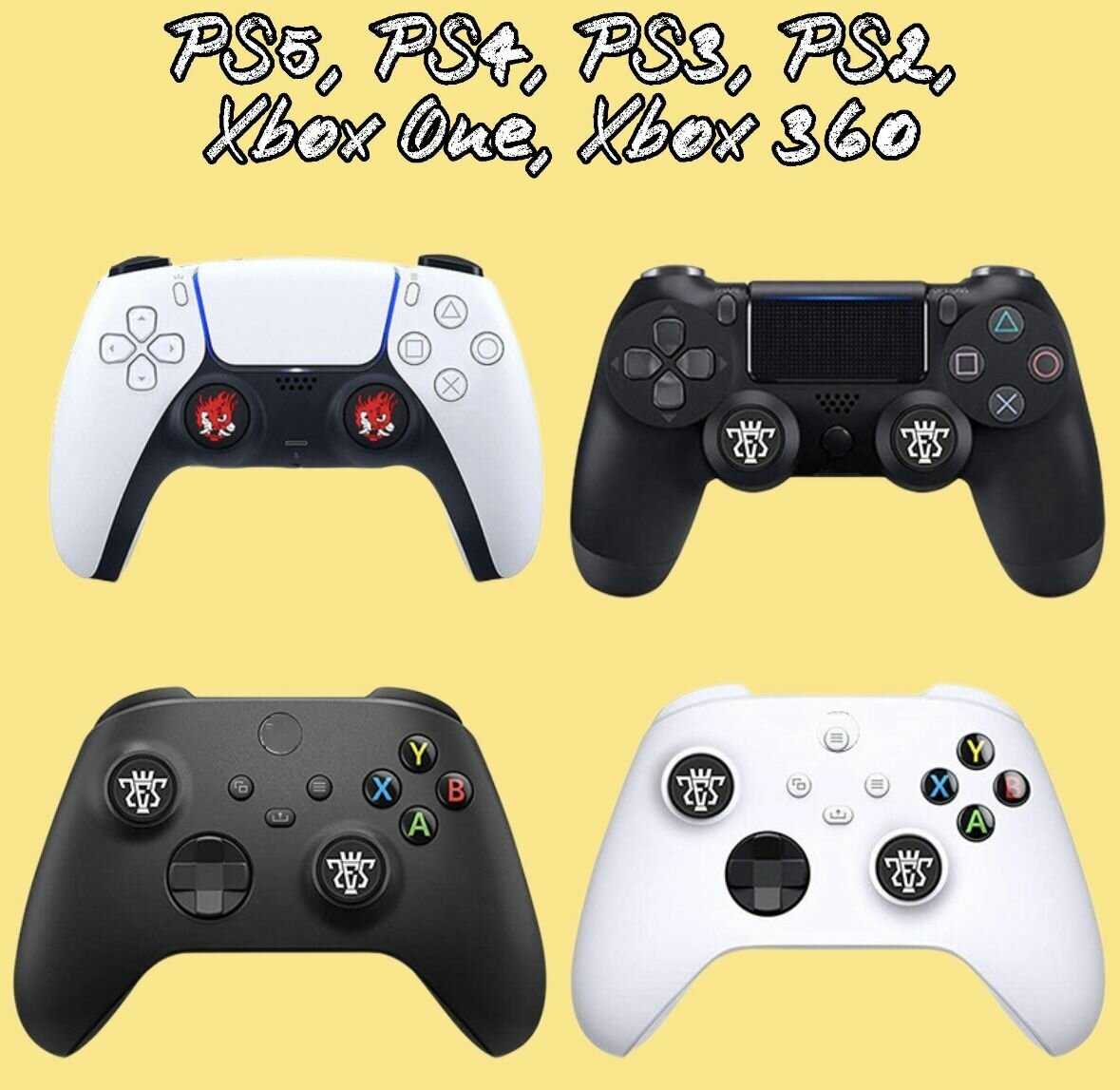 Защитные силиконовые накладки для джойстика PS5 DualSense, PS4 DualShock, Xbox 360 Xbox One Series фотография 1