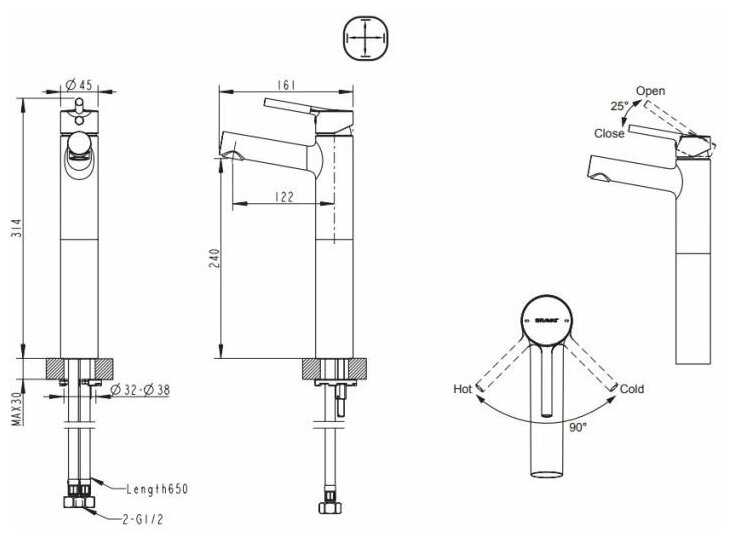 Смеситель для душа Bravat Palace F1172217CP-A-RUS, рычажный фотография 7