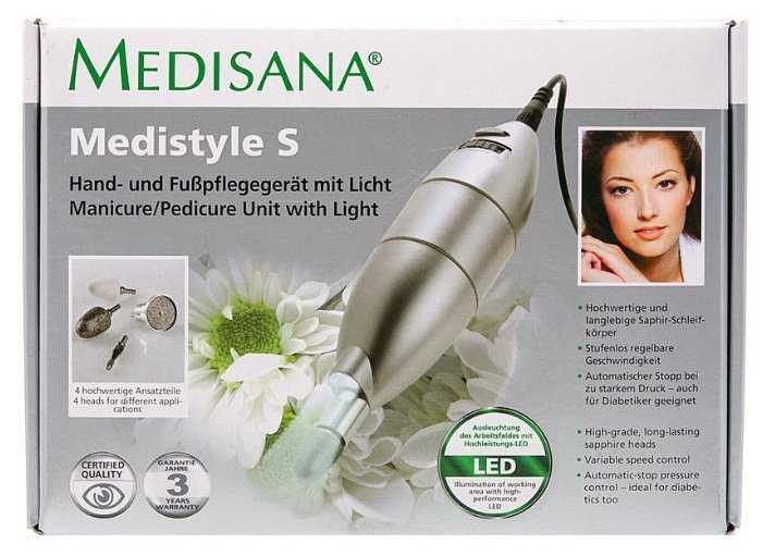 Аппарат для маникюра и педикюра Medisana Medistyle S 4 насадки, арт. 85120 5000 об/мин фотография 1