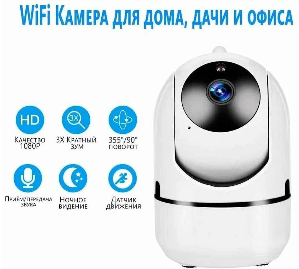 Беспроводная IP Wi-Fi видеокамера Домашняя камера 360 фотография 7