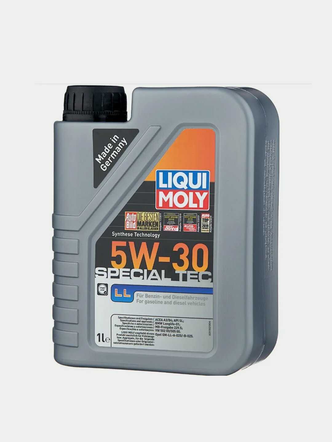 Масло моторное синтетическое LIQUI MOLY Special Tec LL 5W-30 (1л) фотография 4