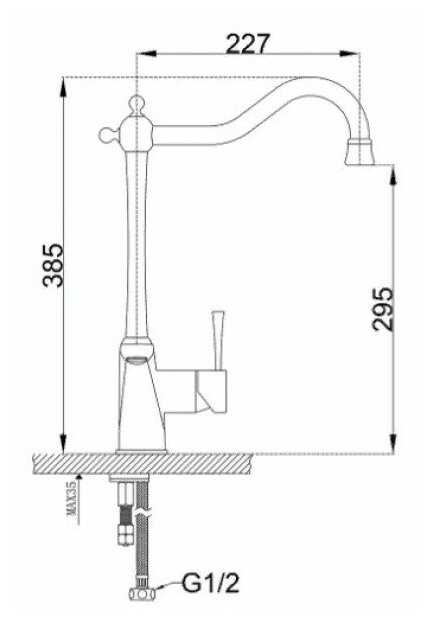 Смеситель для раковины (умывальника) ZorG Sanitary ZR 353 YF BR, рычажный фотография 2