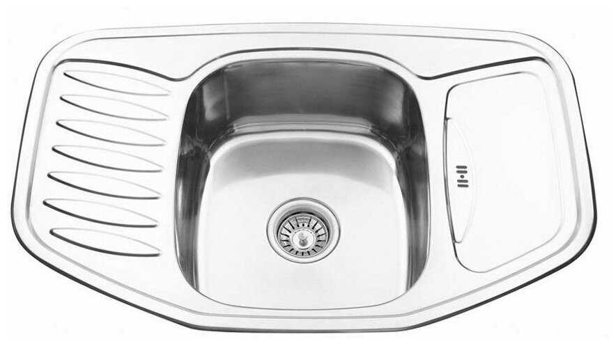 Мойка кухонная врезная нержавеющая сталь SINKLIGHT N 7851 U 0.8/180 1P глянец