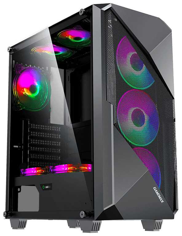 Корпус GameMax REVOLT без БП (ATX, Черн, USB3.0, Зак. стекло,1*120мм вент+контроллер)