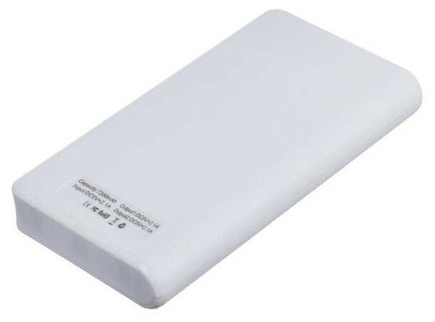 Внешний аккумулятор LuazON PB-01, 7200 мАч, 2 USB, 1/2.1 А, фонарик, белый фотография 2