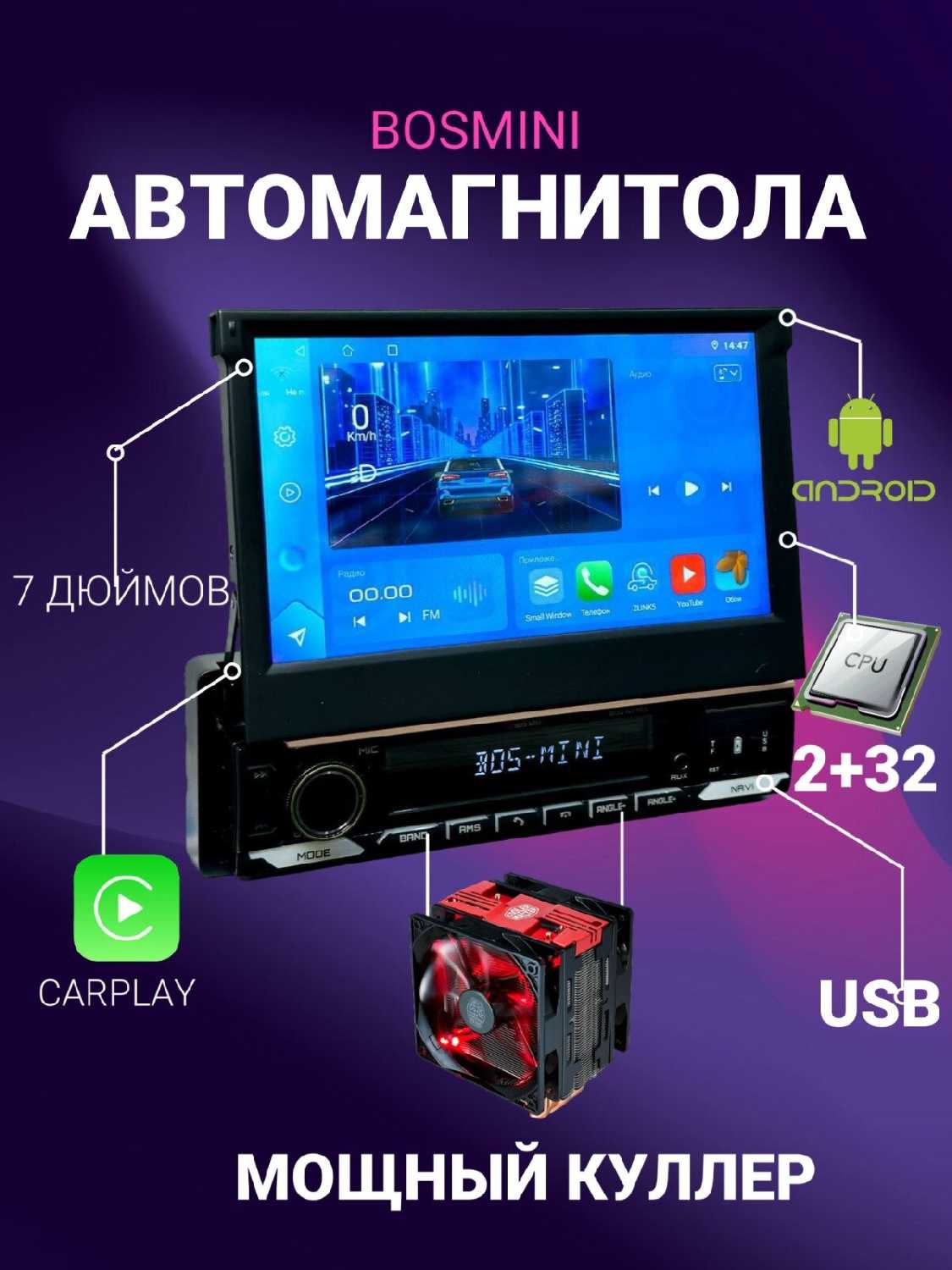 Автомагнитола BOS-MINI RS (4/64ГБ)