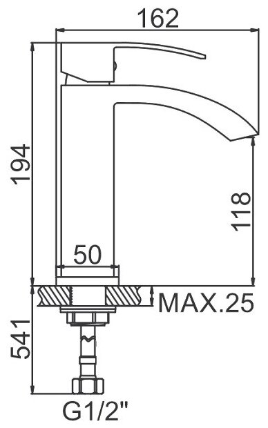 Смеситель для раковины (умывальника) Ledeme L1055-15, рычажный фотография 1