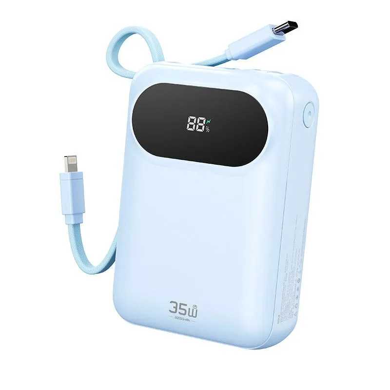 Внешний аккумулятор карманный ROCK Y11 Mini Series Power Bank with Cable (20000mAh 35w) фотография 5