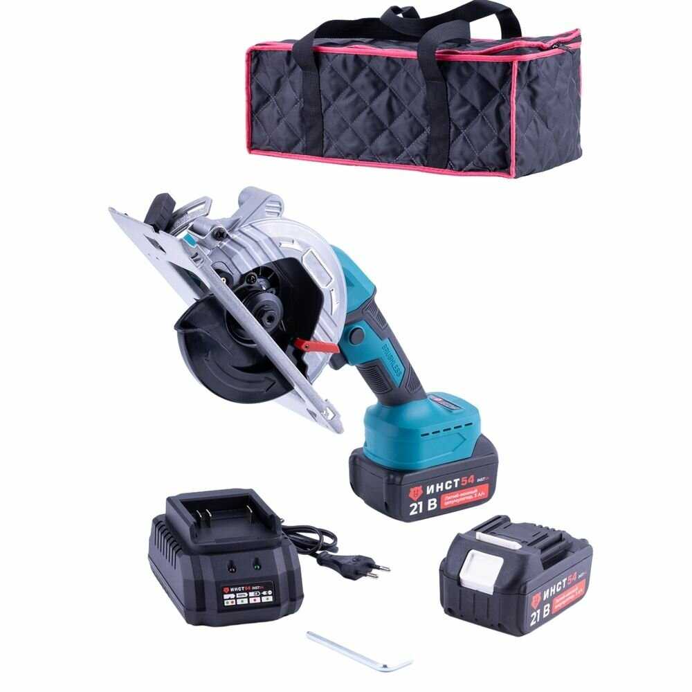 Аккумуляторная бесщеточная мини-циркулярная пила ИНСТ54 INDMCP21V3A-2-s