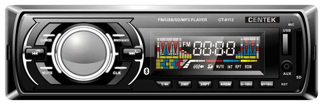 Автомагнитола Centek СТ-8112 4х50 Вт BLUETOOTH, SD/MMC/USB, MP3, цветной LED