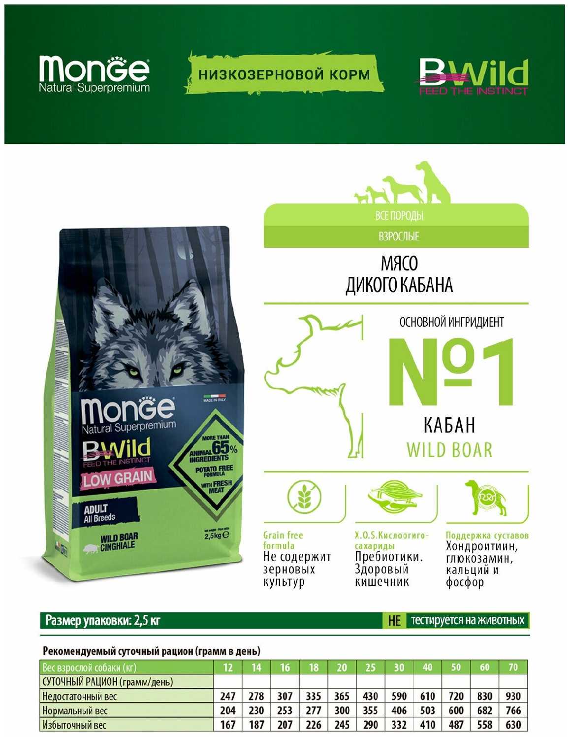 Корм для собак Monge BWILD Feed the Instinct Low Grain фотография 7