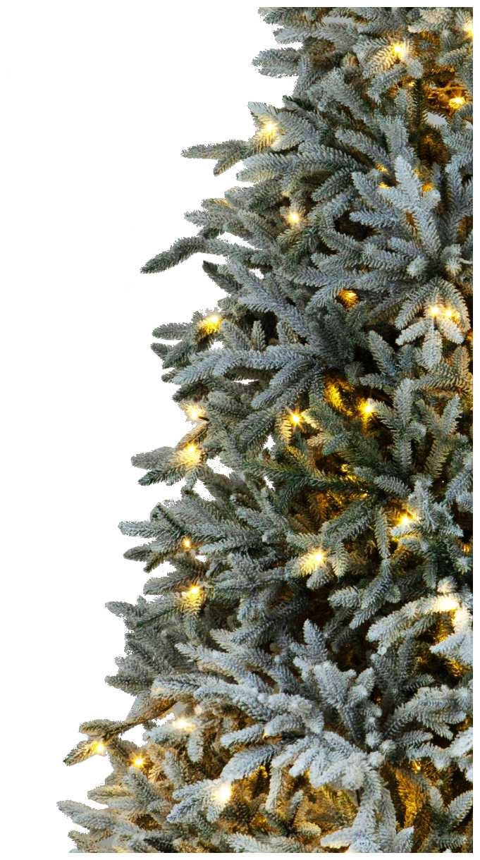 Искусственная елка новогодняя Литая Crystal Trees персея в снегу с вплетенной гирляндой , высота 185 см фотография 2