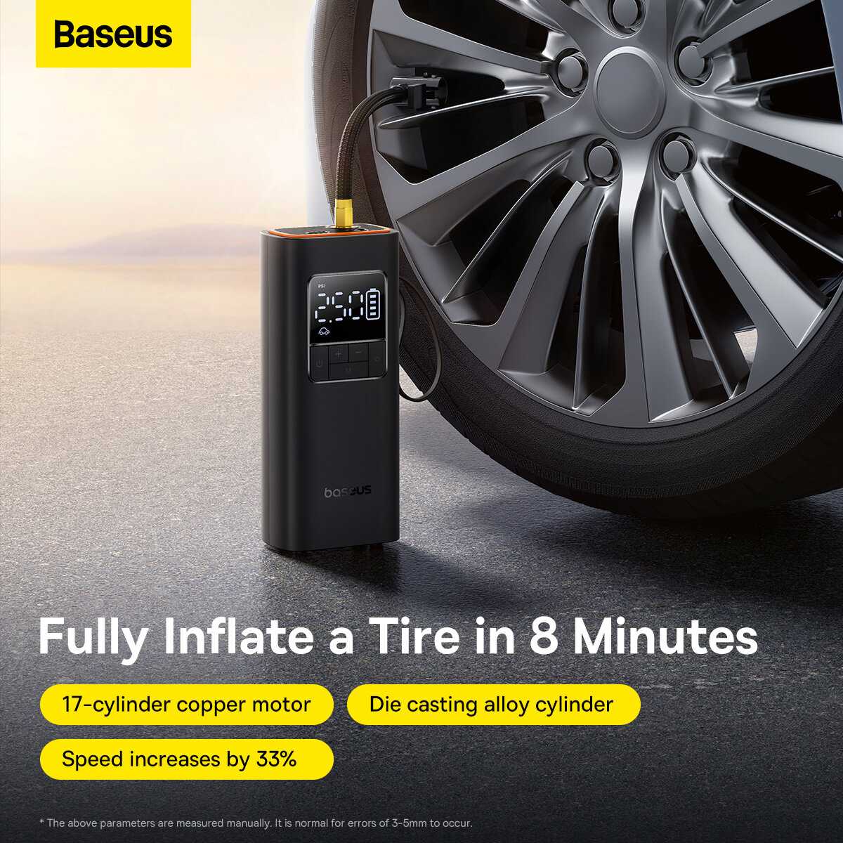 Беспроводной автомобильный компрессор Baseus SuperMini Pro Series Wireless Car Inflator (C11159300111-00) фотография 16