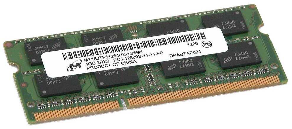 Оперативная память Micron 4 ГБ DDR3 SODIMM (MT16JTF51264HZ-1G6M1)