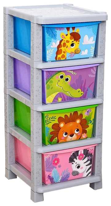 Бельевой комод Соломон Веселый зоопарк (4 секции) фотография 11