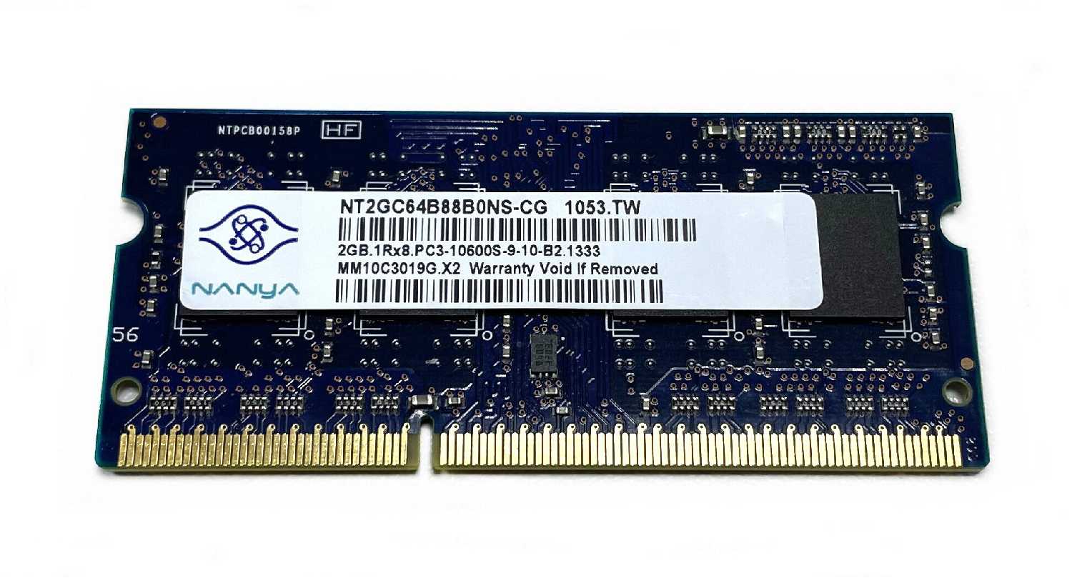Оперативная память DDR3 2Gb 1333 Mhz Nanya NT2GC64B88B0NS-CG PC3-10600S So-Dimm для ноутбука фотография 2