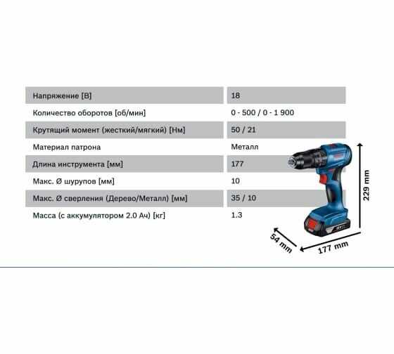 Аккумуляторная ударная дрель-шуруповёрт Bosch GSB 185-Li (06019K3103) фотография 16