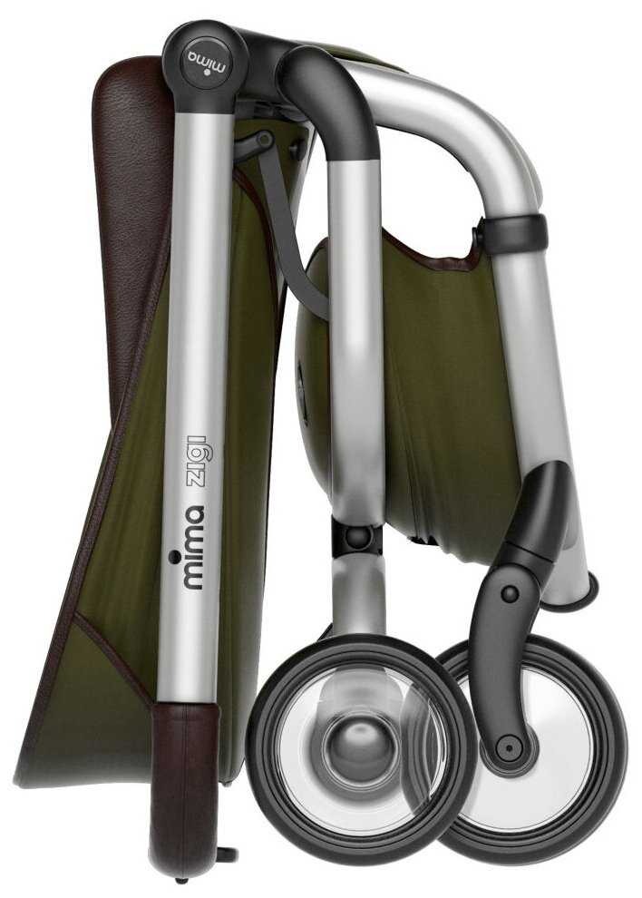 Коляска прогулочная легкая Mima Zigi Olive Green с дождевиком и сумкой для мамы фотография 2
