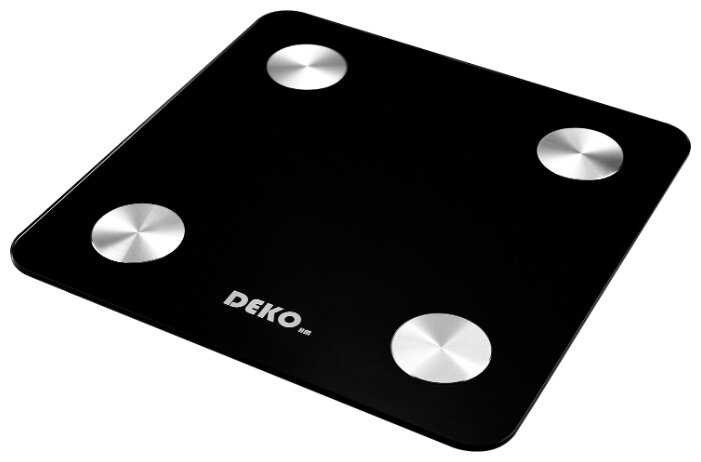 Умные напольные весы повышенной точности DEKO DKSC02 Black, до 180кг, ЖК-дисплей, 12 параметров из