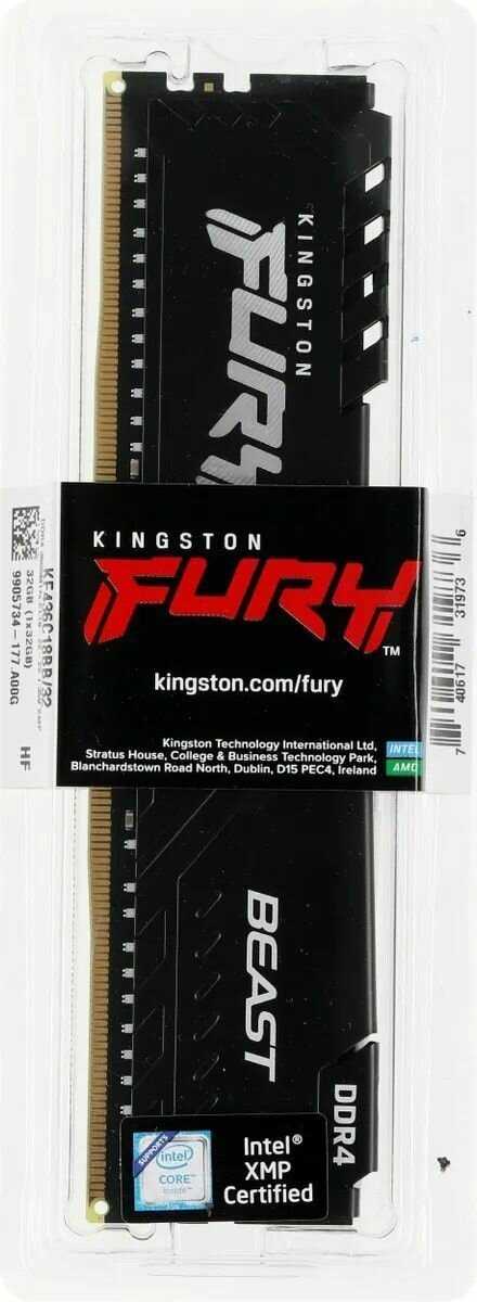 Оперативная память Kingston Fury Beast (KF436C18BB/32) фотография 9
