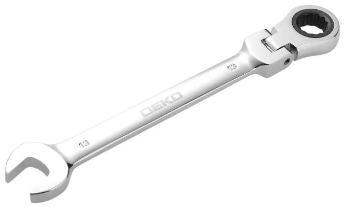 Ключи комбинированные трещоточные шарнирные в наборе DEKO RW02 8-17 мм, 6 предметов фотография 1