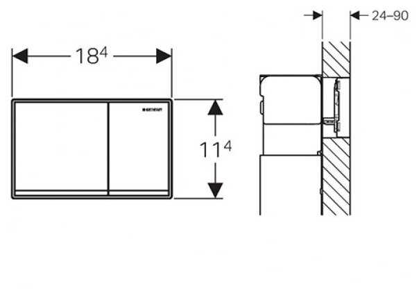 Кнопка смыва Geberit Omega 60 (115.081.SI.1) фотография 4