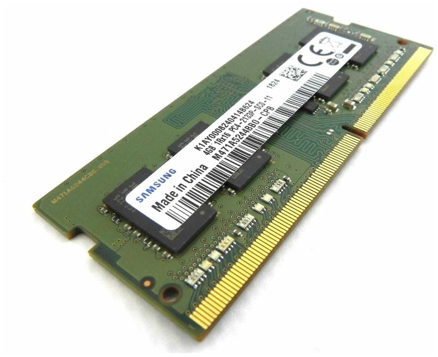 Оперативная память Samsung DDR4 4 ГБ 1Rx8 2133 MHz SO-DIMM PC4-2133P-SA0-10 фотография 2