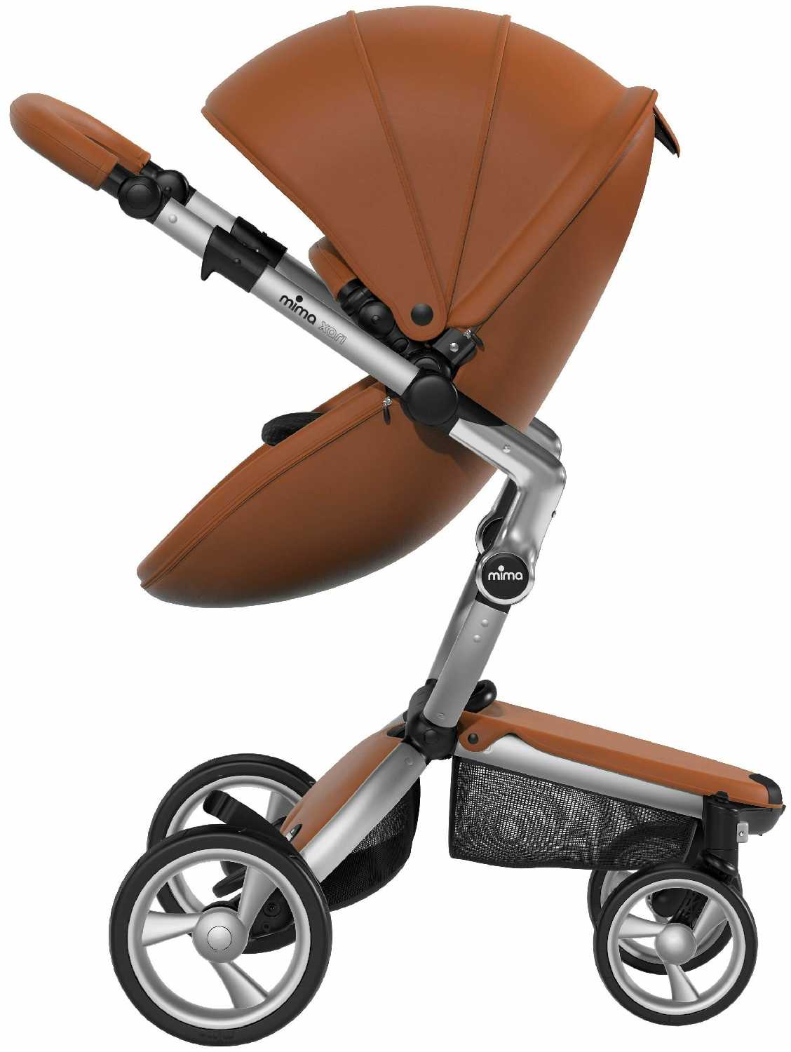 Коляска 2в1 Mima Xari Camel на серебристом шасси с матрасиками Sandy Beige фотография 4