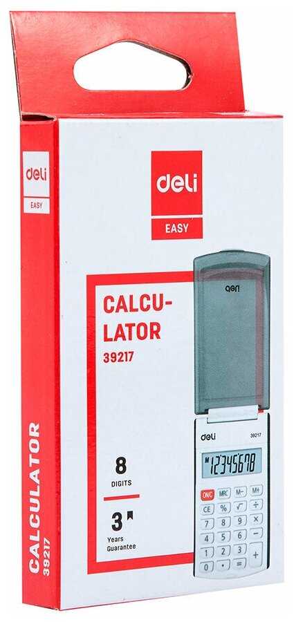 Калькулятор карманный Deli 8-разр, черный фотография 6
