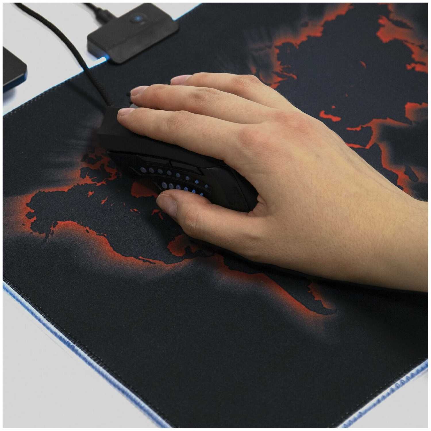 Мышь проводная игровая SONNEN I3, пластик, 6 кнопок, 800-3200 dpi, LED-подсветка, черная, 513523 фотография 2