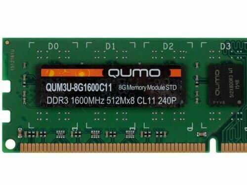 Оперативная память Qumo 8 ГБ DDR3 DIMM CL11 (QUM3U-8G1600C11) фотография 15