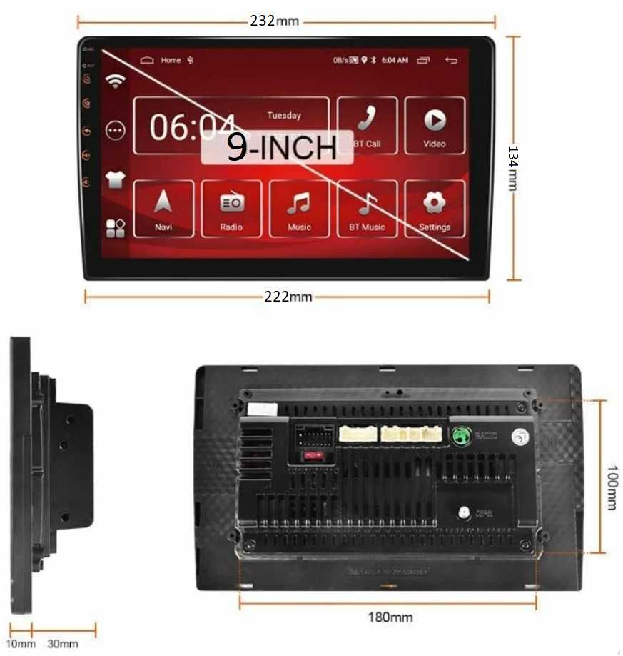 Автомагнитола 2 din на Android (9 дюймов, 2/32 ГБ) фотография 2