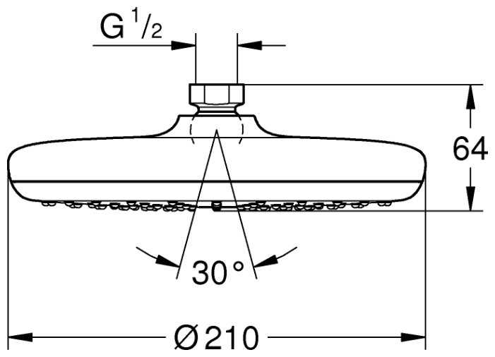 Лейка верхнего душа Grohe Tempesta 210 26408000, хром фотография 1