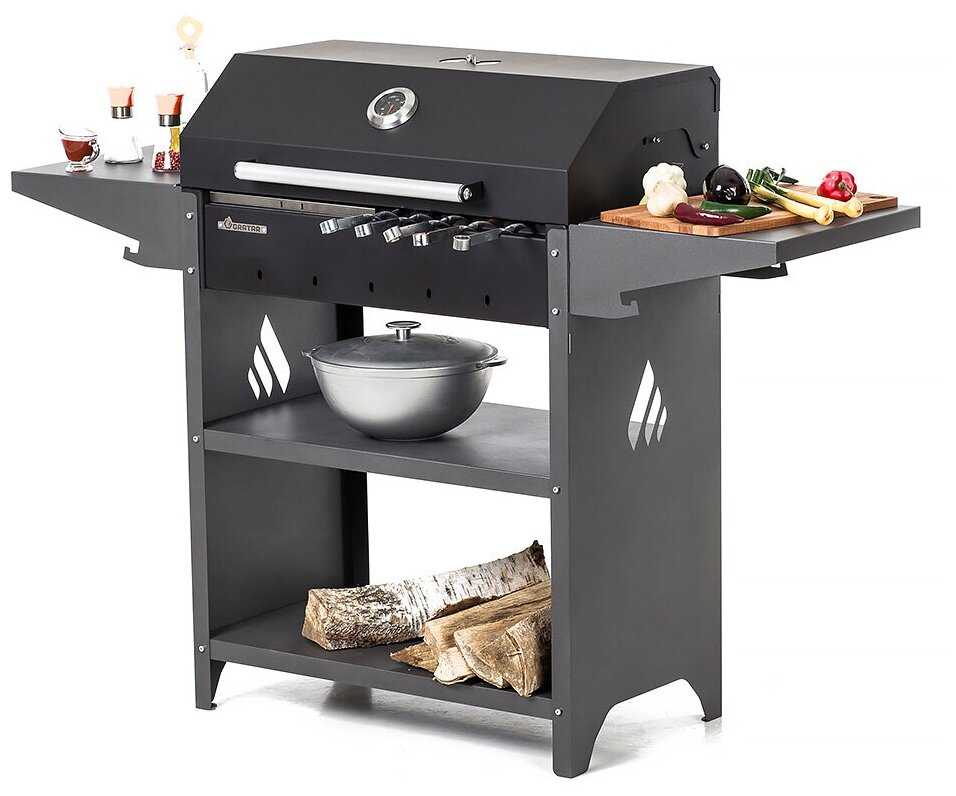 Гриль на дровах Gratar Family Standart BBQ, 44.1х133.2х96.6 см фотография 4
