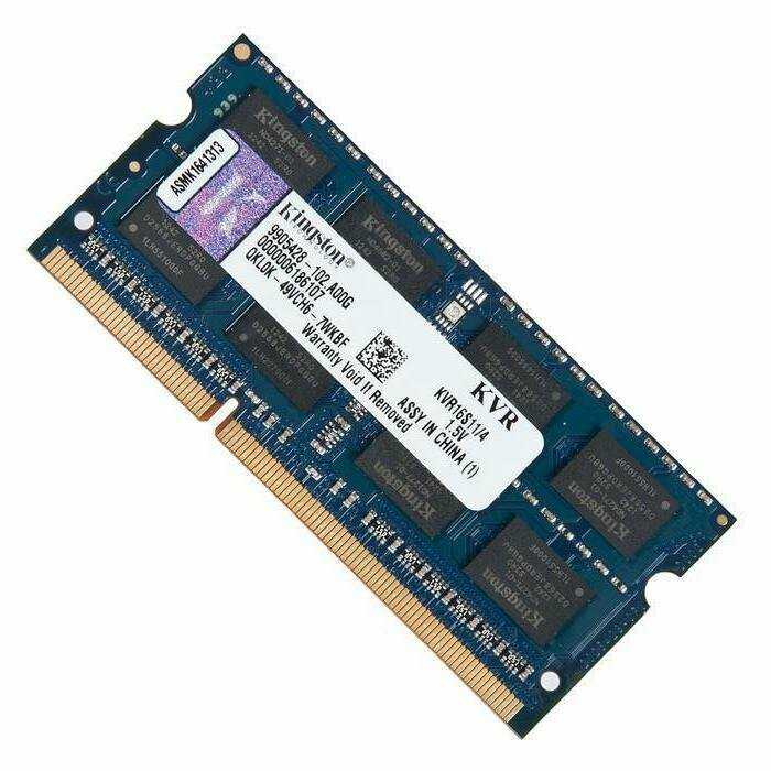Оперативная память Kingston 4 ГБ DDR3 SODIMM (KVR16S11/4) фотография 15