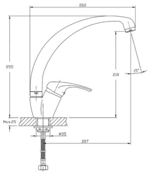 Смеситель для кухни HAIBA HB4113-11, цвет бордовый фотография 3