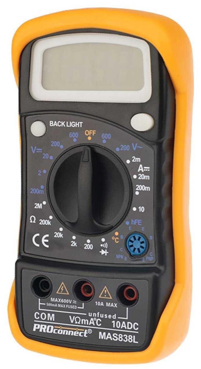 Мультиметр цифровой PROconnect MAS838L (DT858L) фотография 1