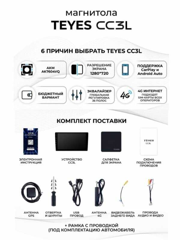Штатная магнитола Teyes CC3L 4/32 фотография 4